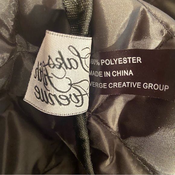 BNWT Black Saks Fifth Avenue diamond pattern with straps tote bag. - Picture 7 of 7